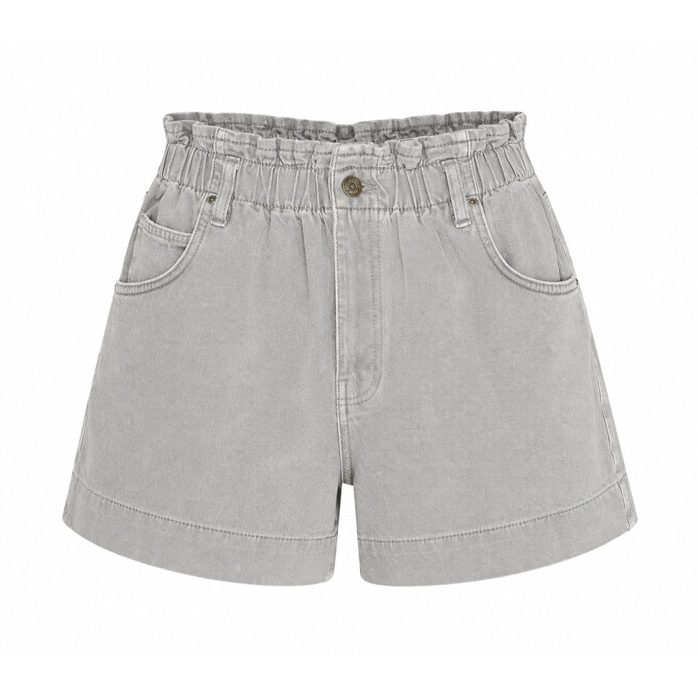 Forever 21 Gray Paperbag Waist High Rise Denim Shorts Womens Medium grunge beach